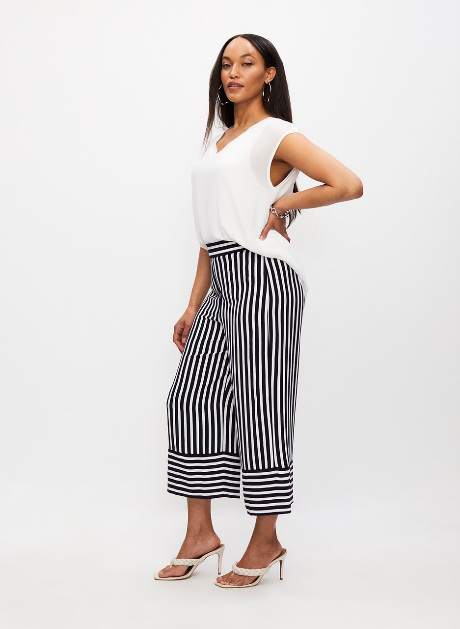 Striped Culotte Pants