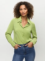 Long Sleeve Button Front Blouse