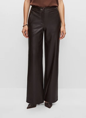 Vegan Leather Straight Leg Pants