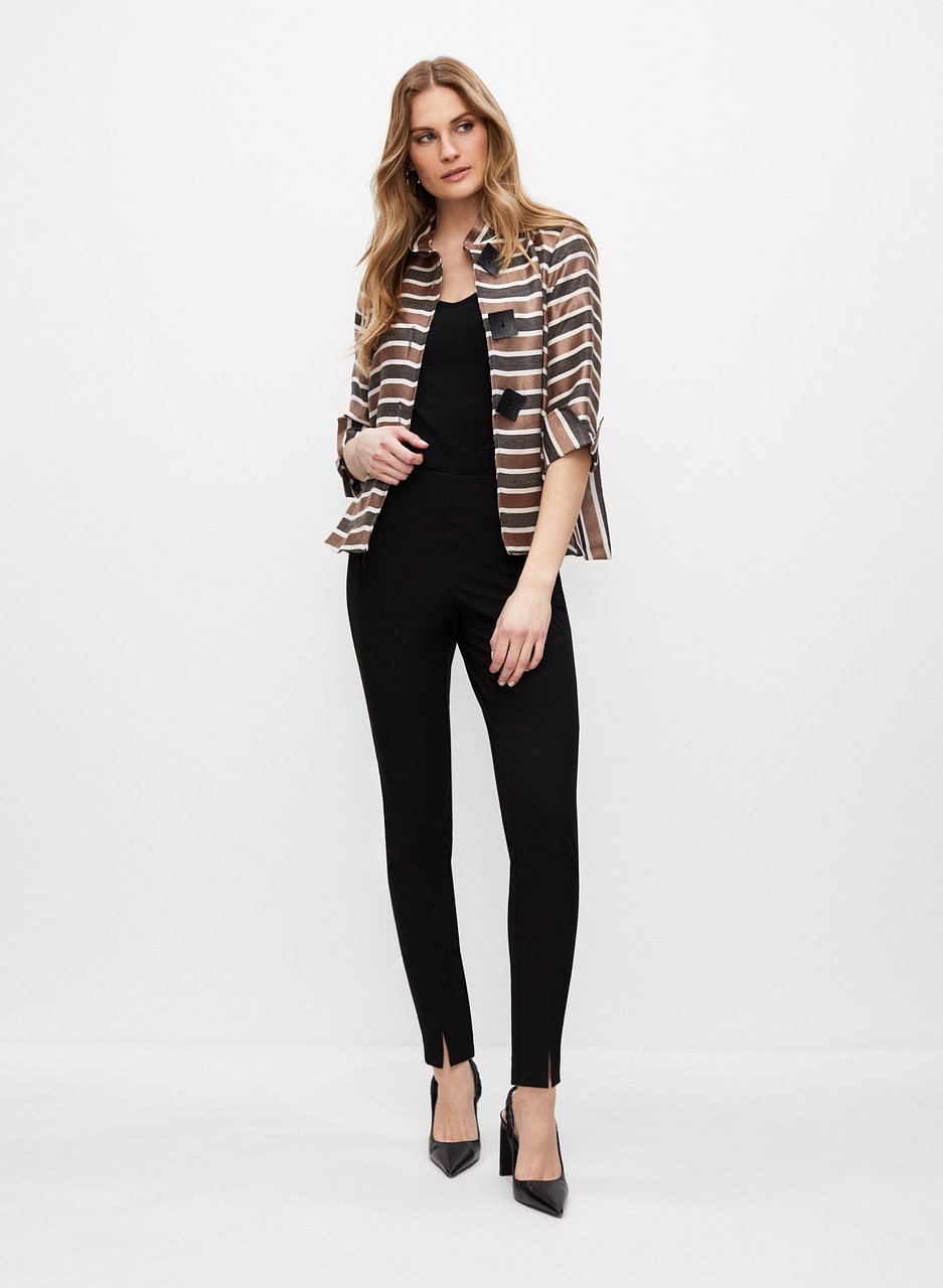 Joseph Ribkoff - Stripe Print Square Button Top