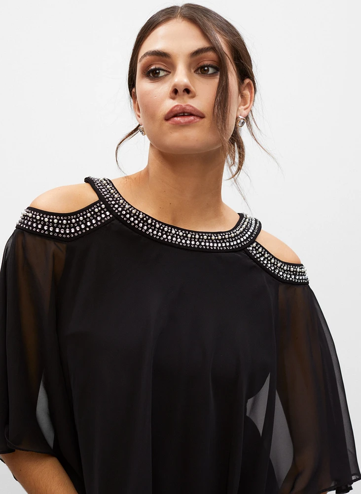 Alex Evenings - Embellished Cold Shoulder Dress