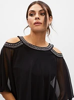 Alex Evenings - Embellished Cold Shoulder Dress