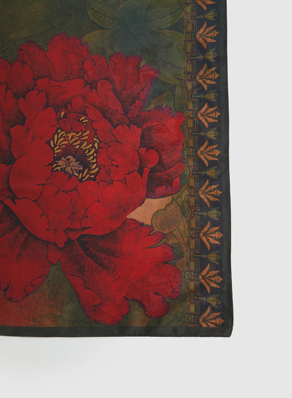 Reversible Floral Jacquard Scarf