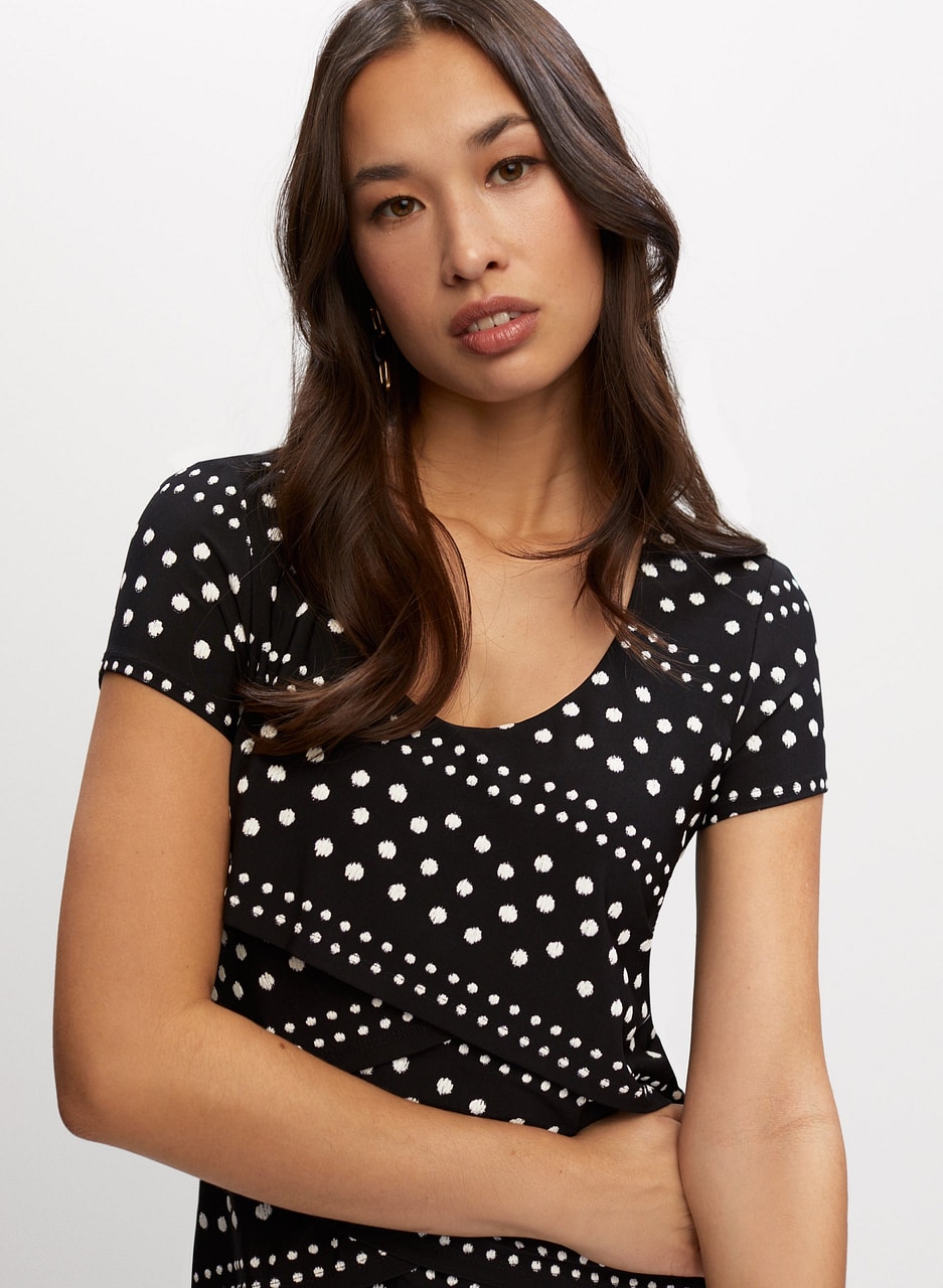 Contrast Polka Dot Print Dress