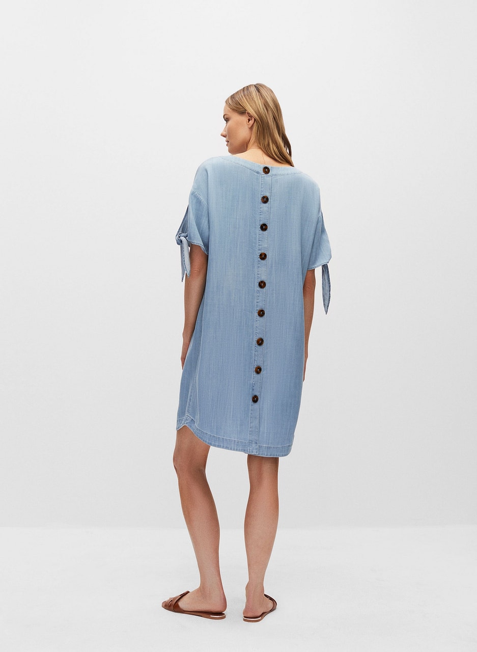 Tencel Tie Sleeve Dress