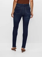 Frayed Hem Slim Leg Jeans