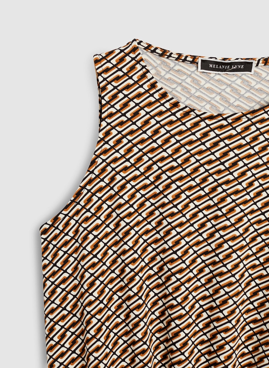 Geometric Print Sleeveless Top