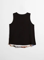 Palm Leaf Print Sleeveless Top