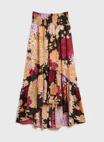 Floral Asymmetric Long Skirt