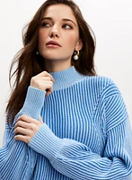 Two Tone Mock Neck Sweater