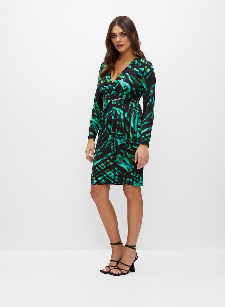 Joseph Ribkoff - Contrast Abstract Print Dress