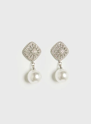 Pearl & Crystal Dangle Earrings
