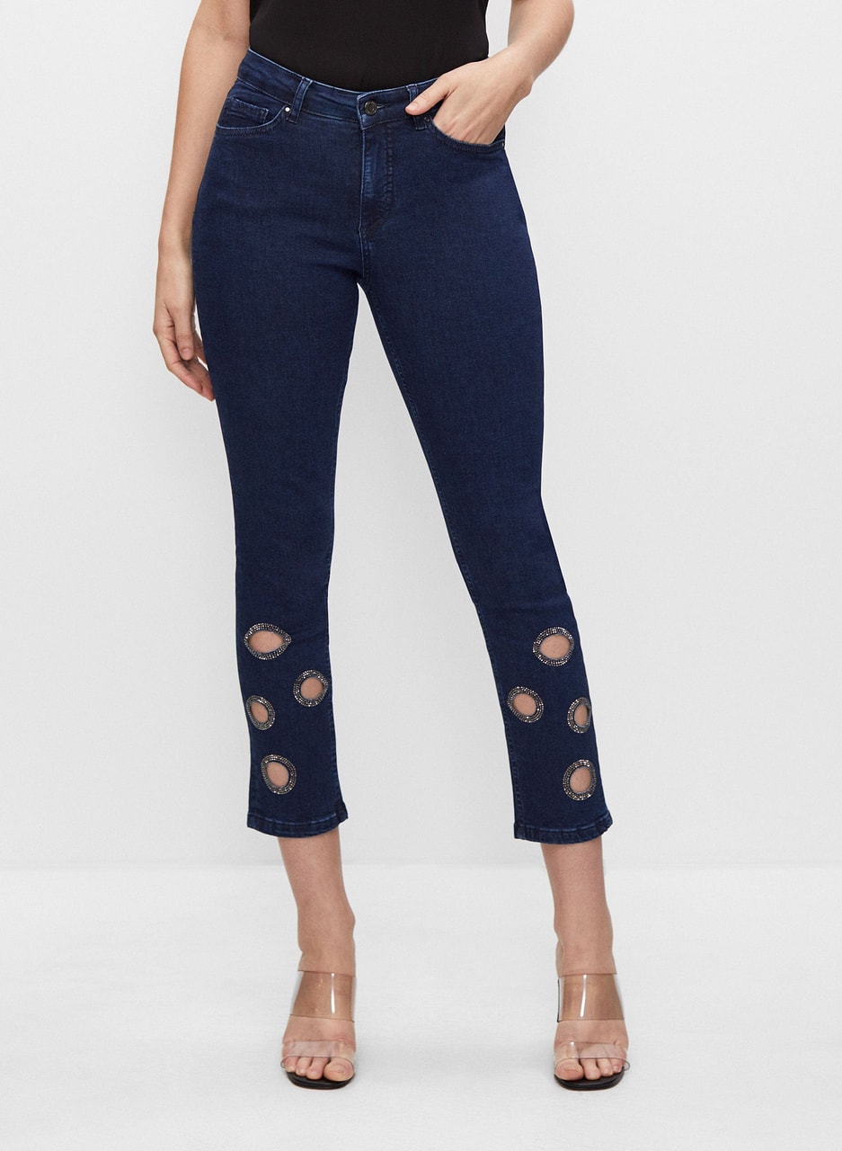 Rhinestone Detail Jeans