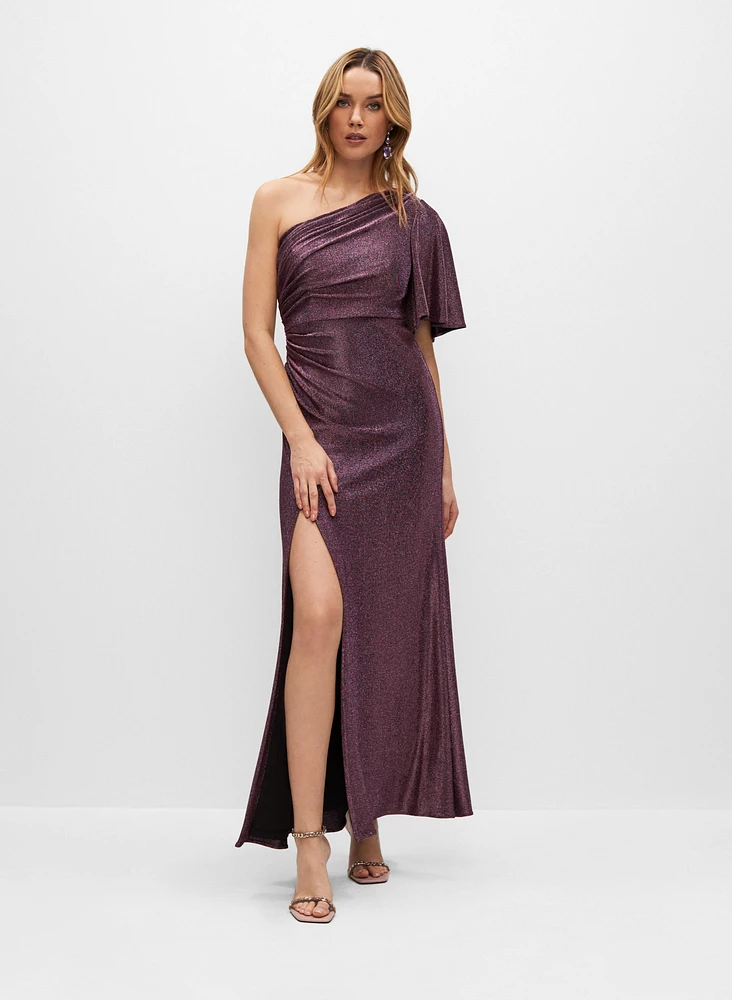 Adrianna Papell - Metallic One-Shoulder Dress