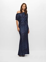 Off-Shoulder Sequin Gown