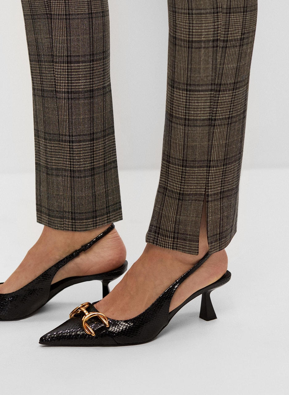 Amber Slim Leg Plaid Pants