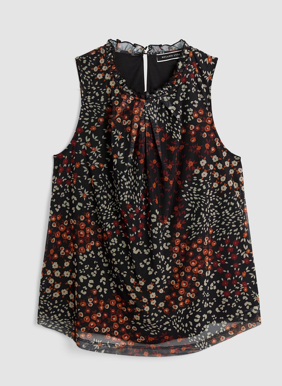 Sleeveless Floral Print Top