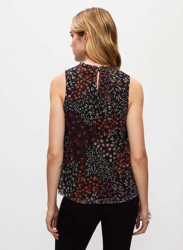 Sleeveless Floral Print Top