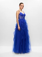 Ruffle Skirt Corset-Style Gown