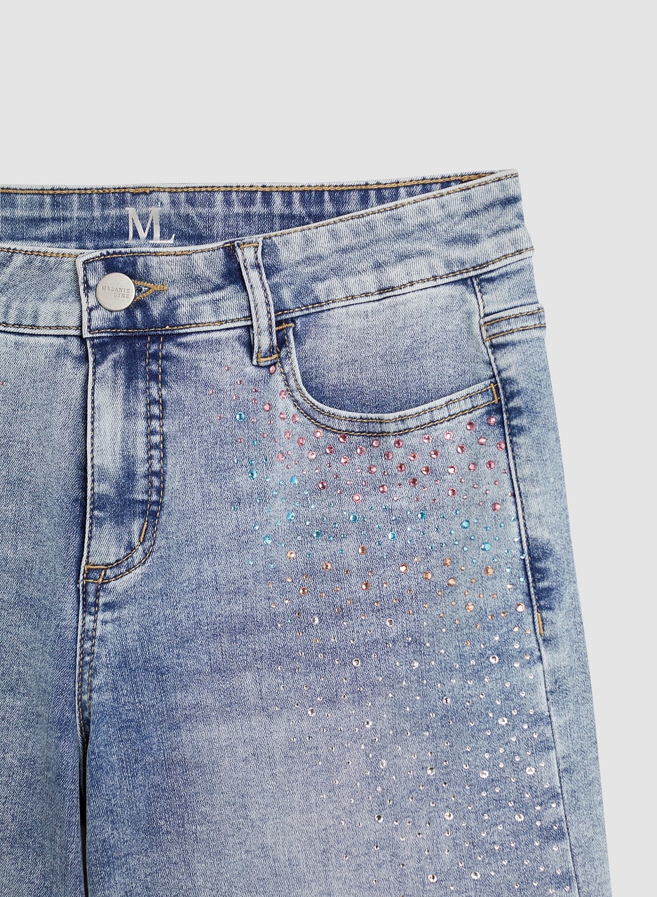 Rhinestone Detail Denim Shorts