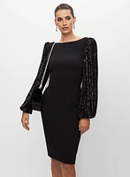 Sequin Puff Sleeve Dress