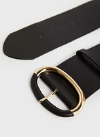 Wide Oval Buckle Belt