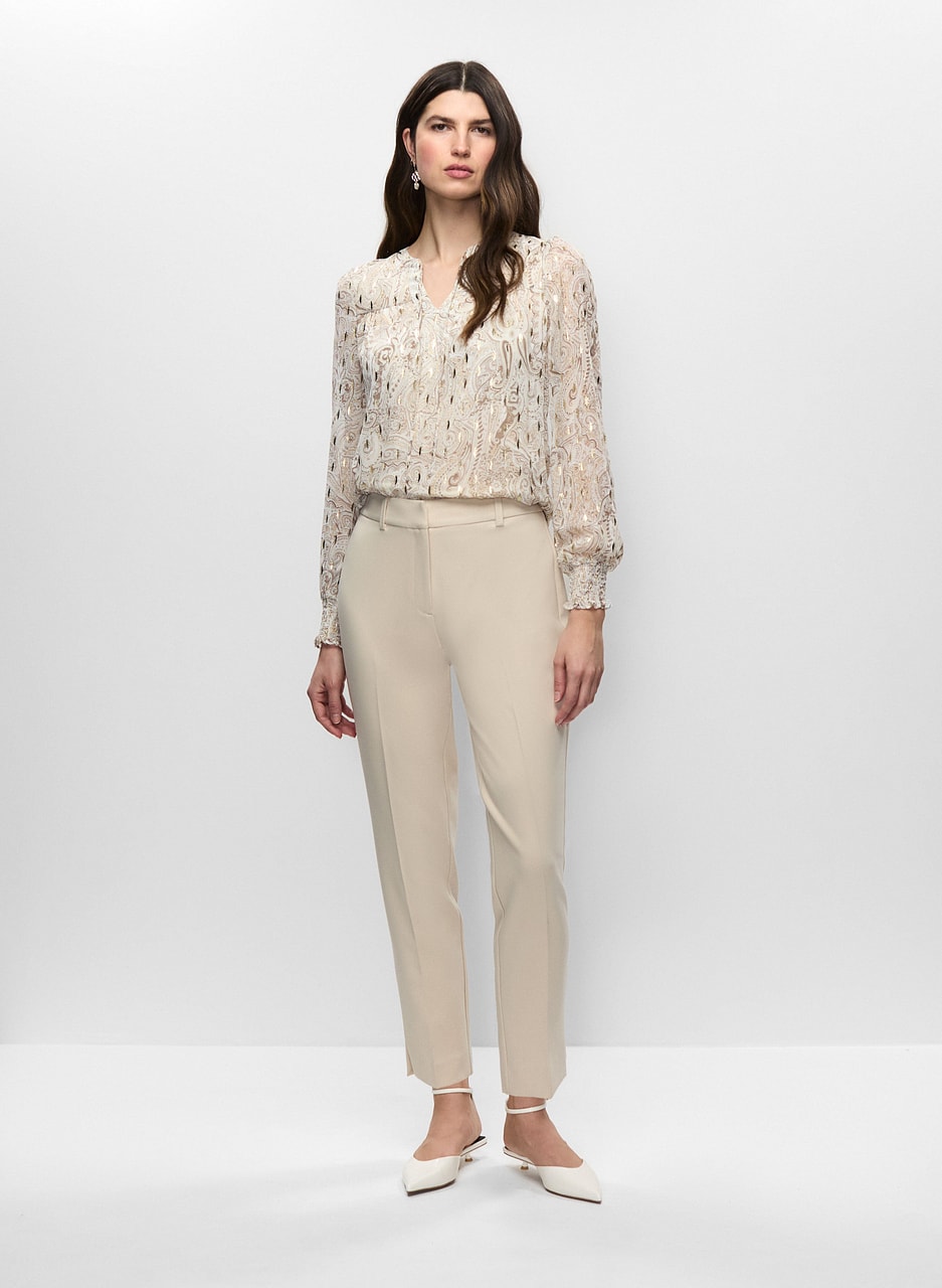 Paisley Blouse & Slim Leg Pants