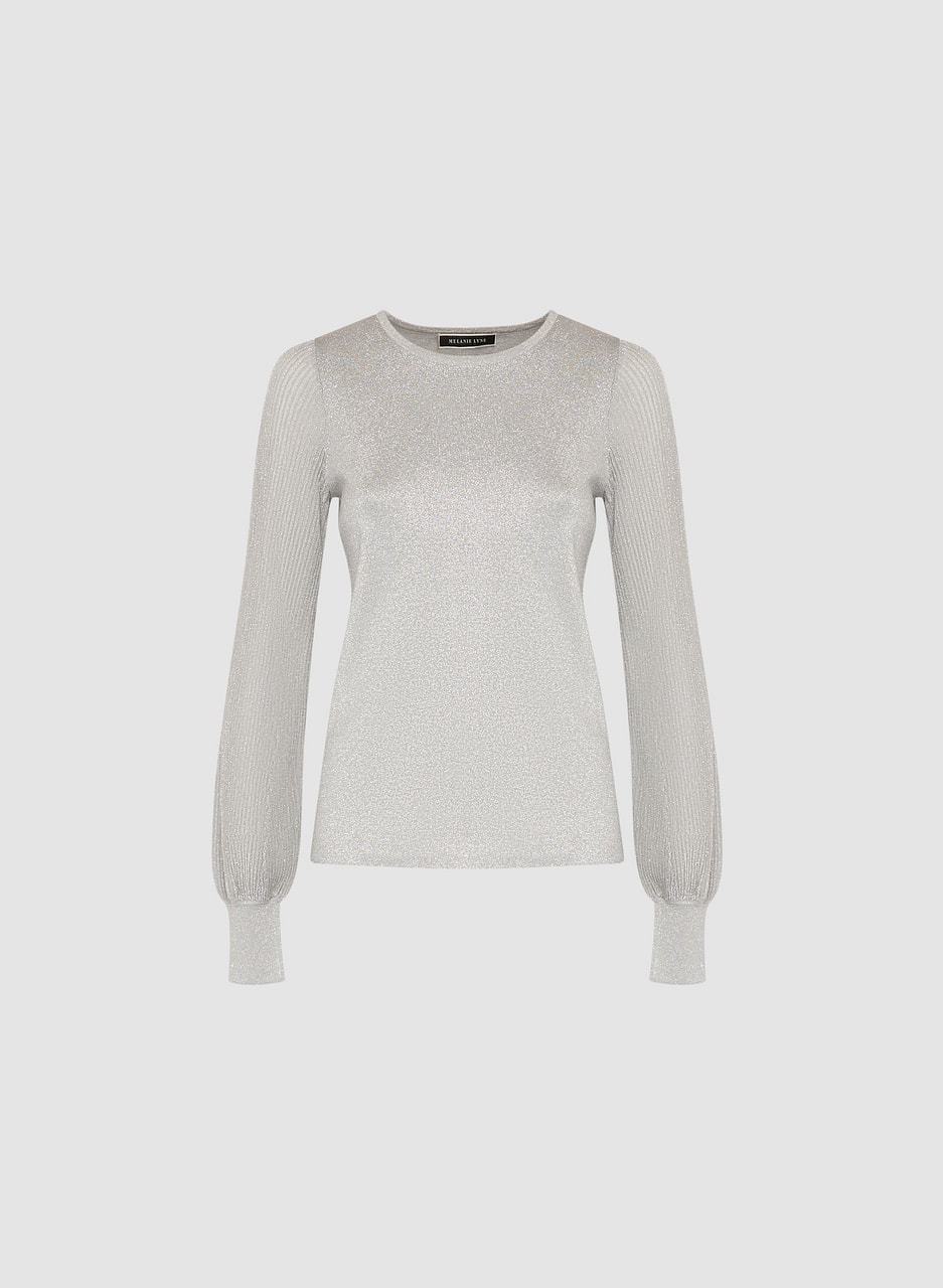 Metallic Crew Neck Sweater