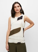 Geometric Print Sleeveless Blouse