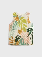 Tropical Print Sleeveless Top