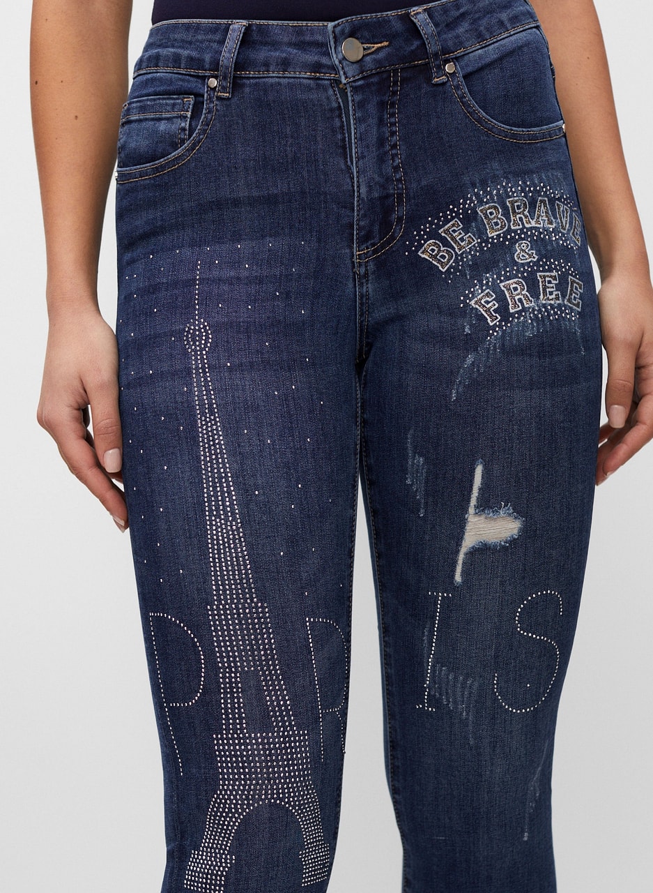 Frank Lyman - Embellished Slim Leg Jeans