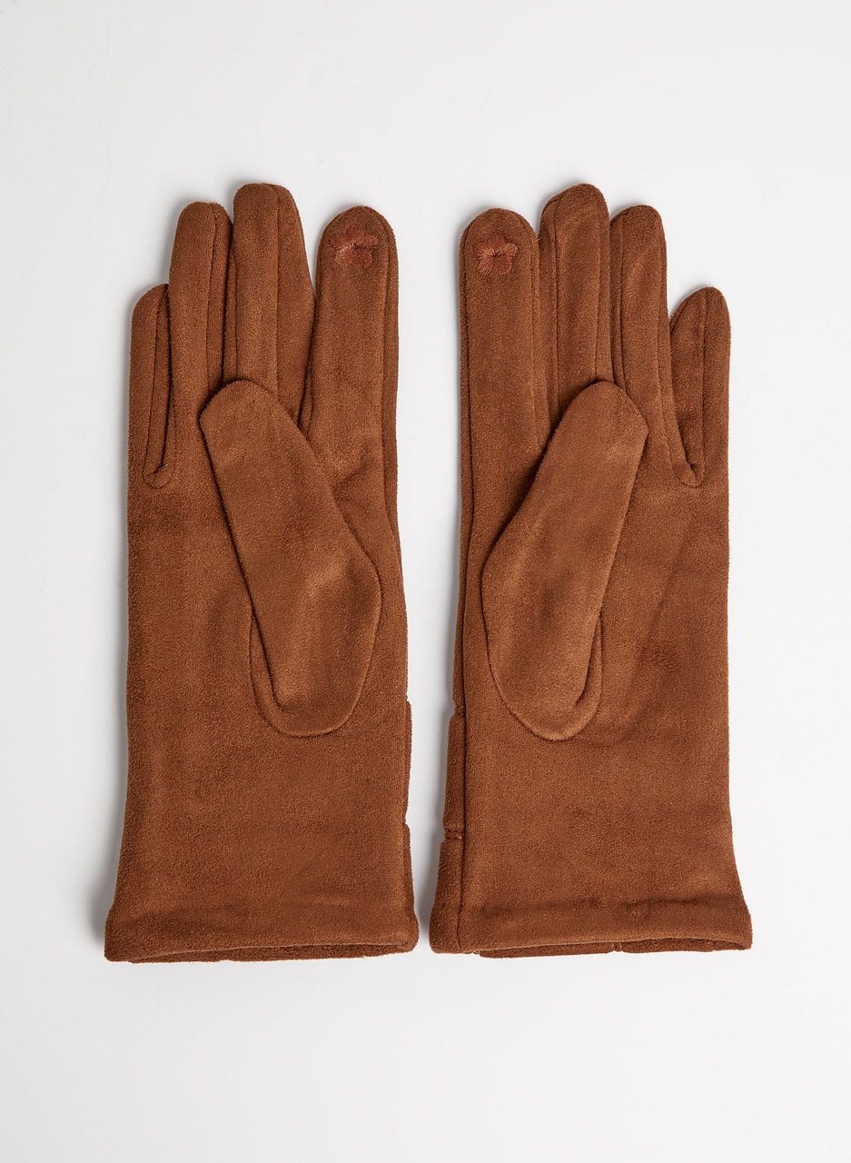 Quilted Faux Suede Gloves