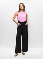 Sleeveless Top & Wide Leg Pants