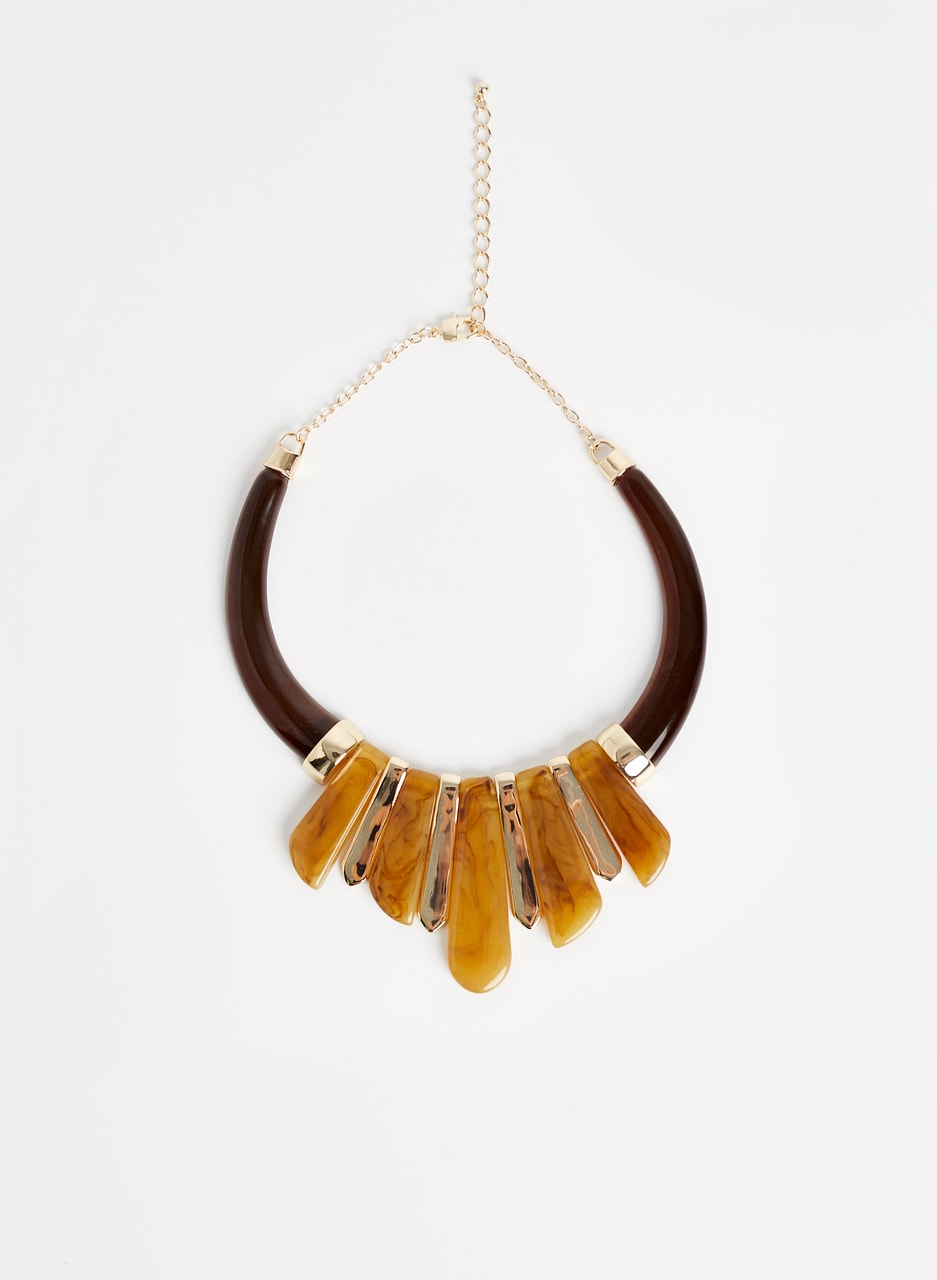 Geometric Resin Statement Necklace