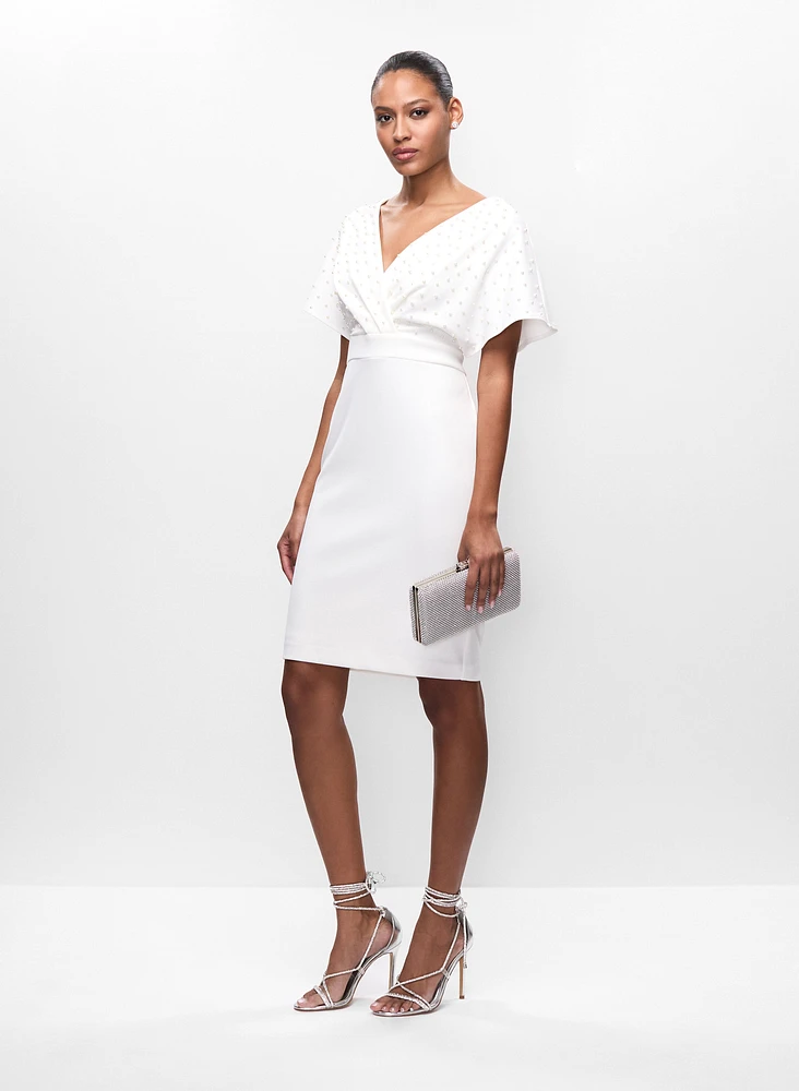 Joseph Ribkoff - Wrap-Style Pearl Detail Dress