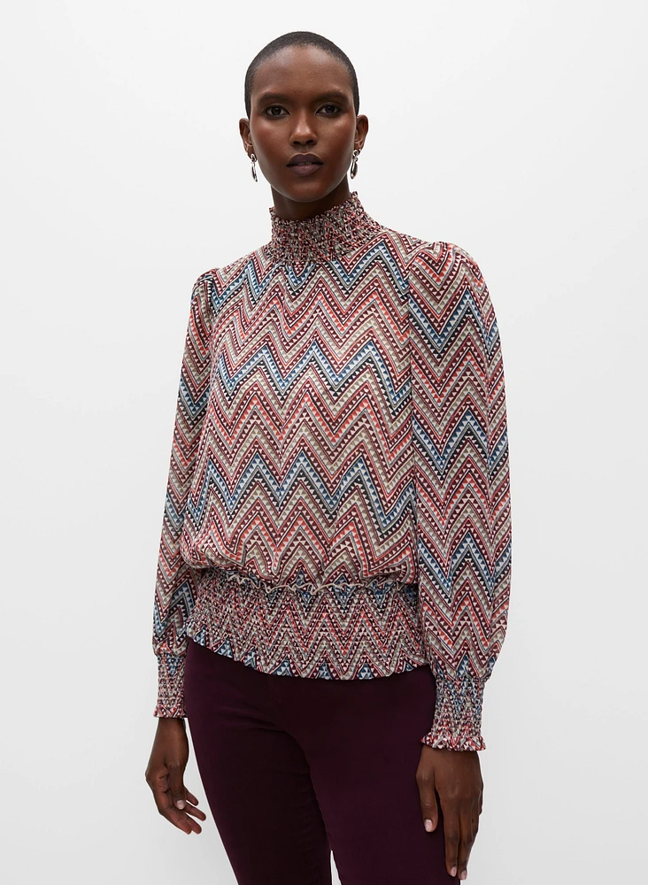 Geometric Print Blouse