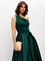 One-Shoulder Satin Ball Gown