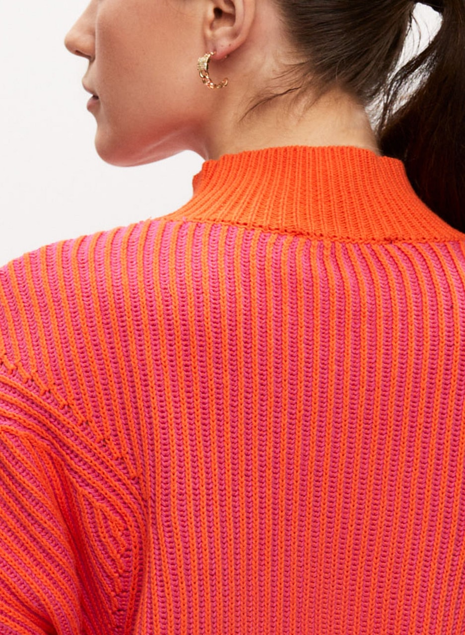 Two Tone Mock Neck Sweater