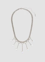 Pearl-Fringed Crystal Necklace