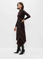 Stripe Print Asymmetrical Dress