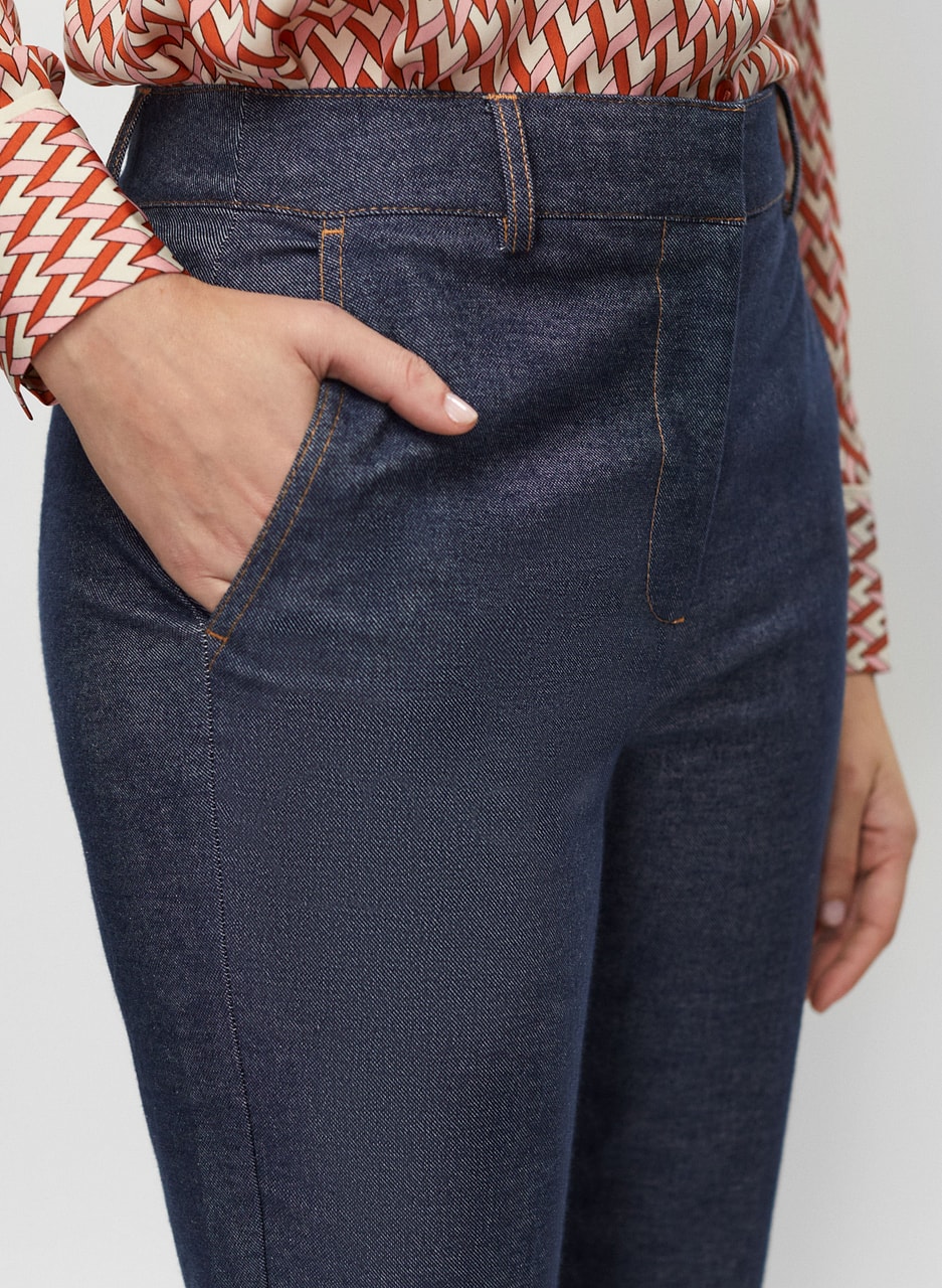 Flare Leg Chambray Pants