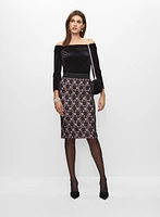 Floral Lace Pencil Skirt