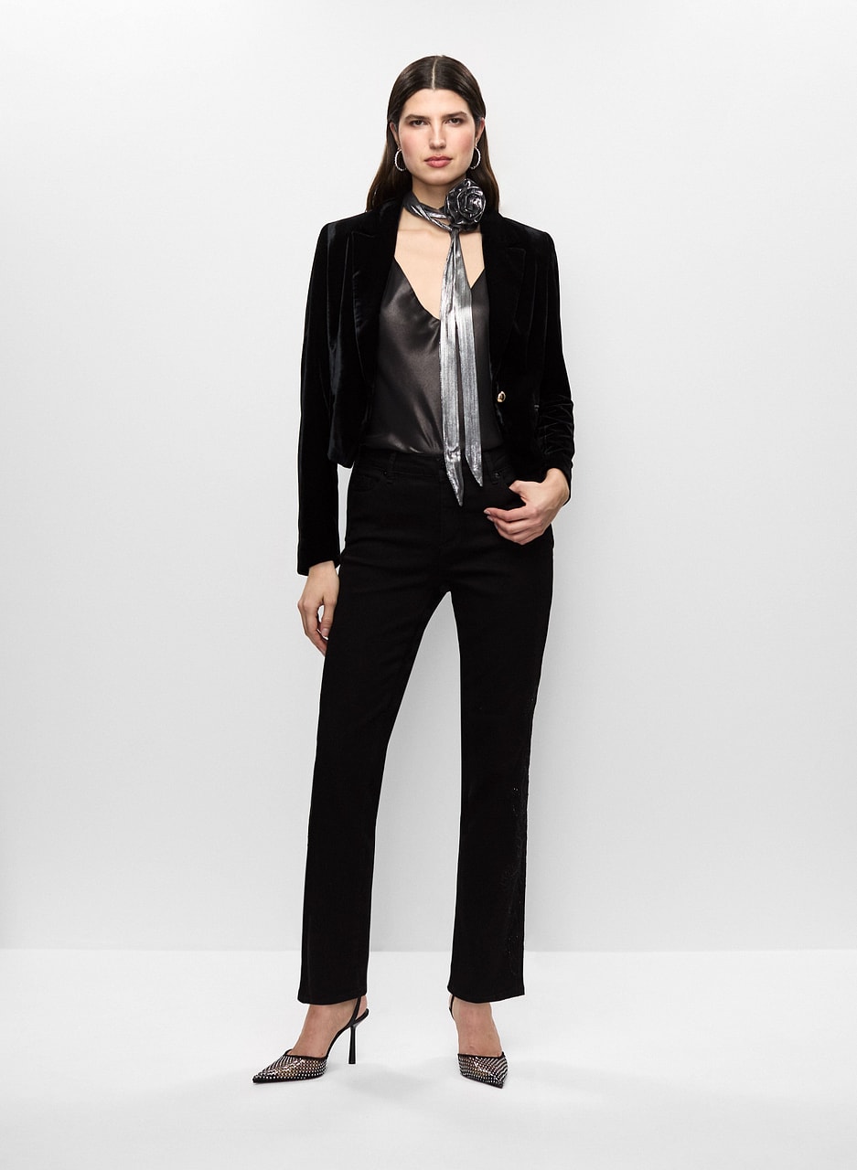 Velvet Jacket & Straight Leg Pants