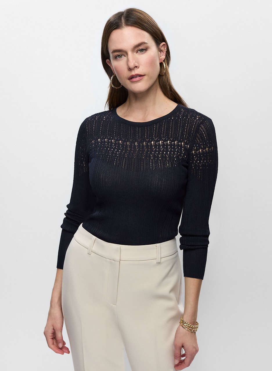 Pointelle Knit Sweater