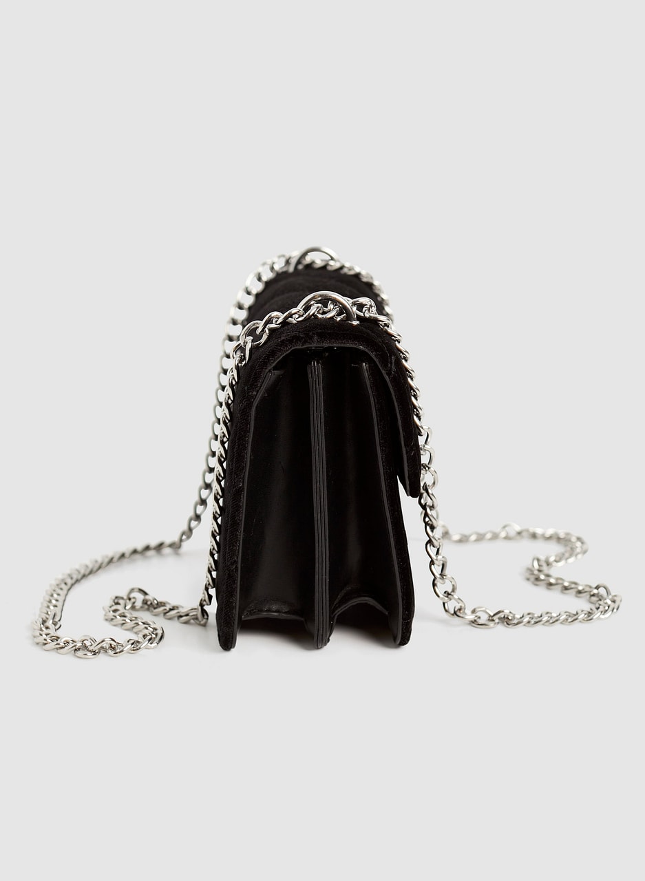 Velvet Chain Strap Clutch