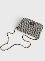 Tweed Clasp Detail Clutch