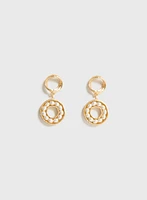 Pearl-Insert Dangle Earrings