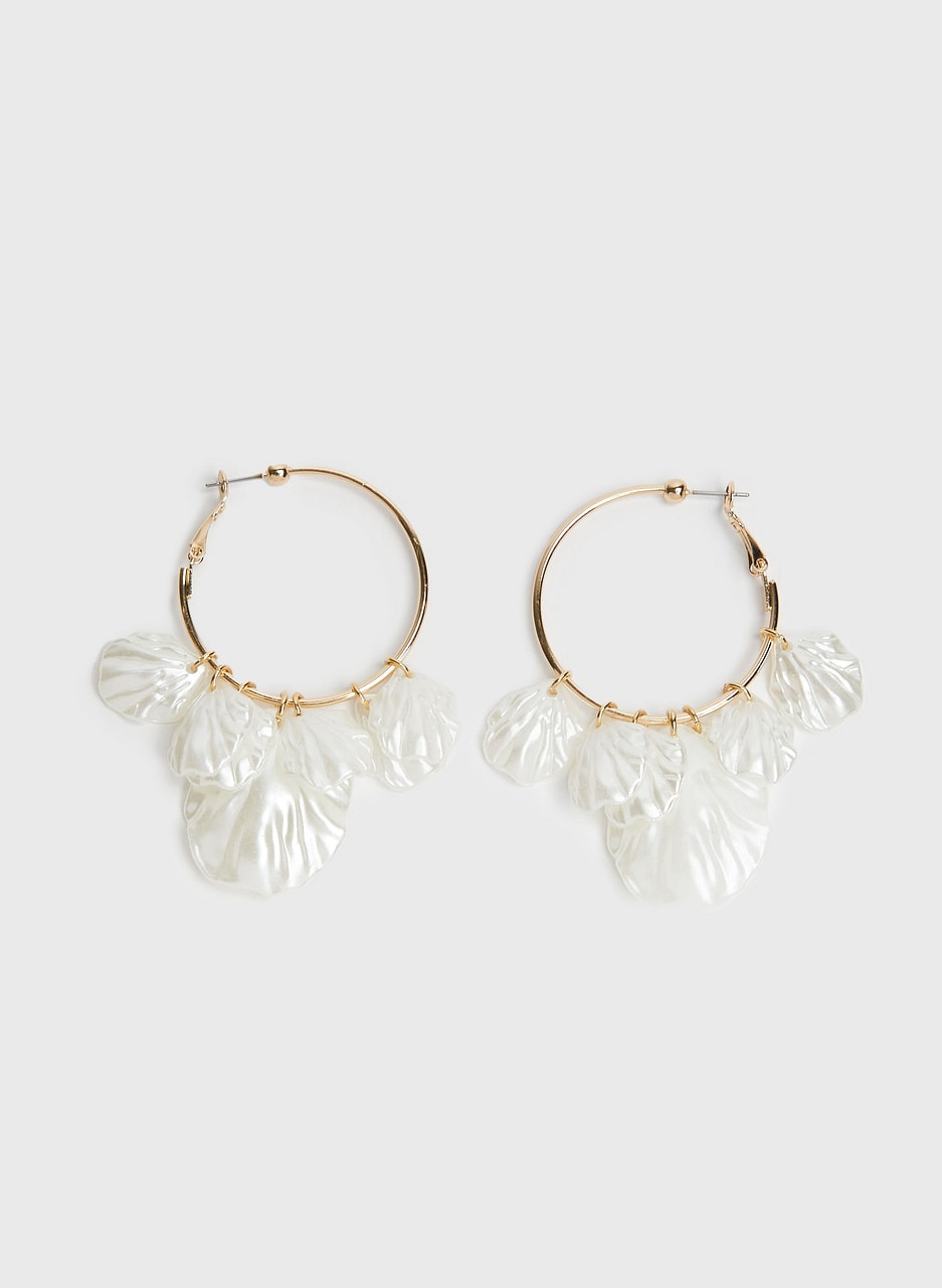 Textured Petals Hoop Earrings