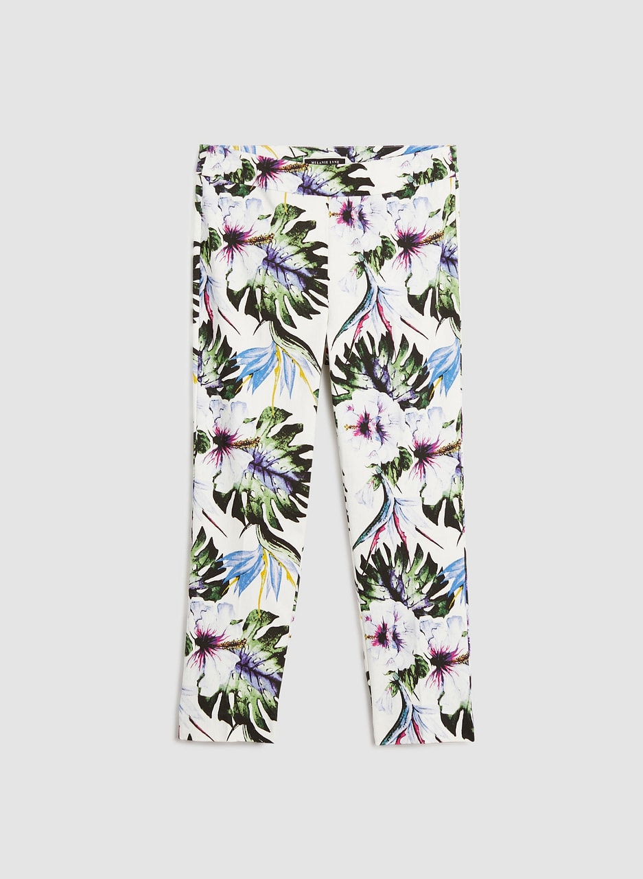 Leaf Print Bengaline Pants