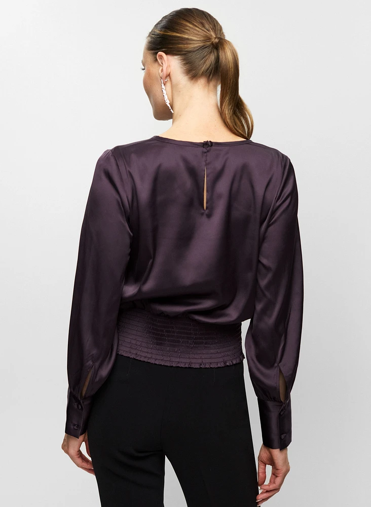 Pleat Detail Satin Blouse